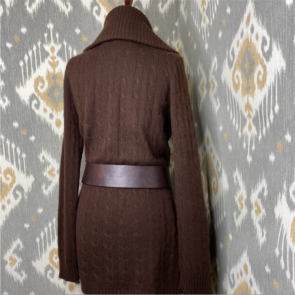 Ralph Lauren Black Label 100% Cashmere Long Cowl Neck Sweater Brown,  Small - Picture 9 of 10